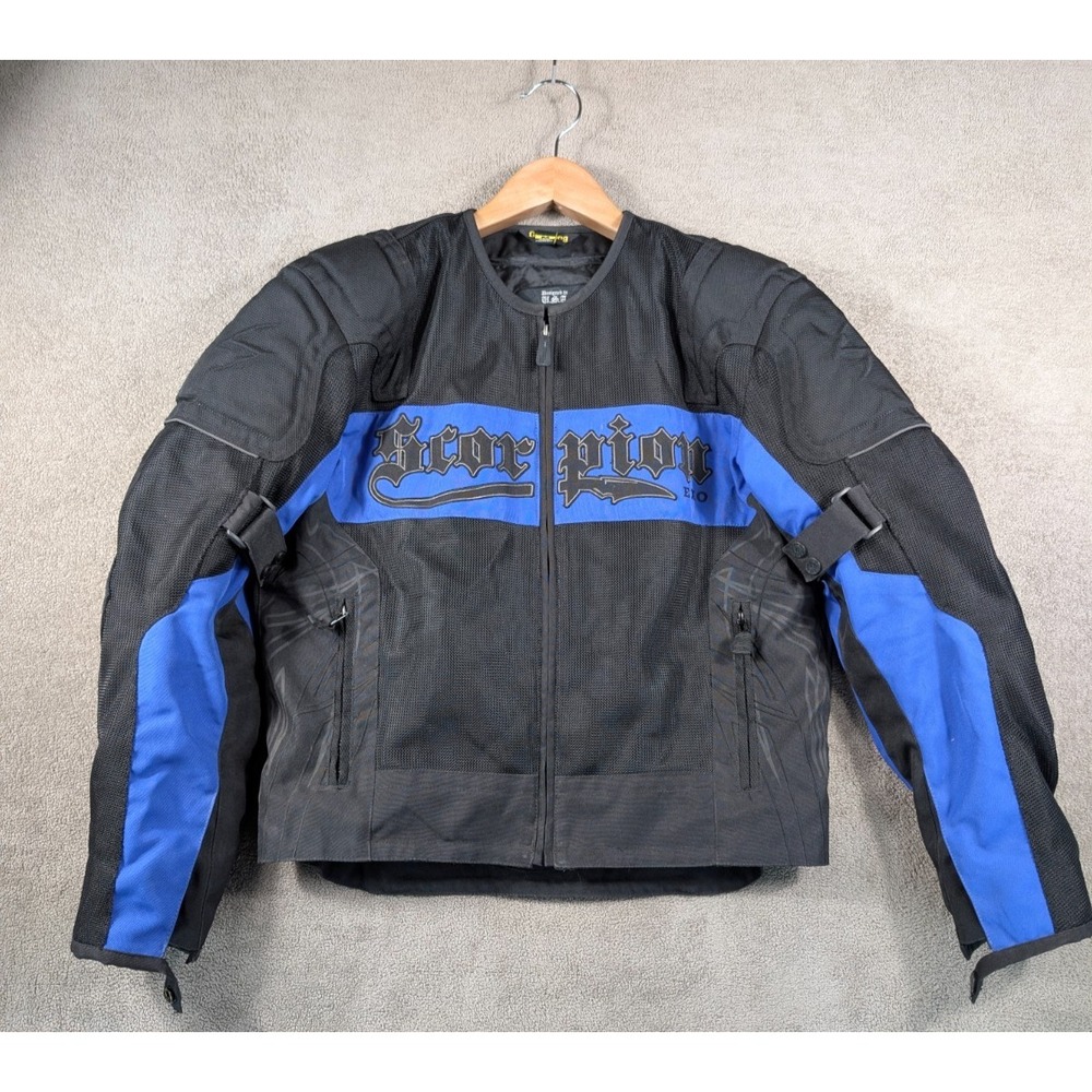 Scorpion EXO Get Stung Motorcycle Jacket Mens Medium Black Skeletal Protection
